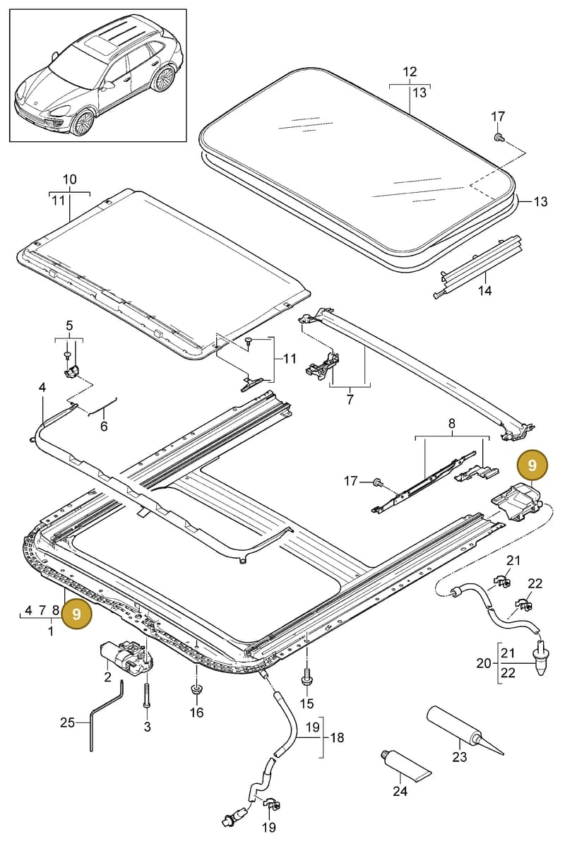 95856421100 — Porsche Cayenne (2010-2018) diagram p37811000, position 9