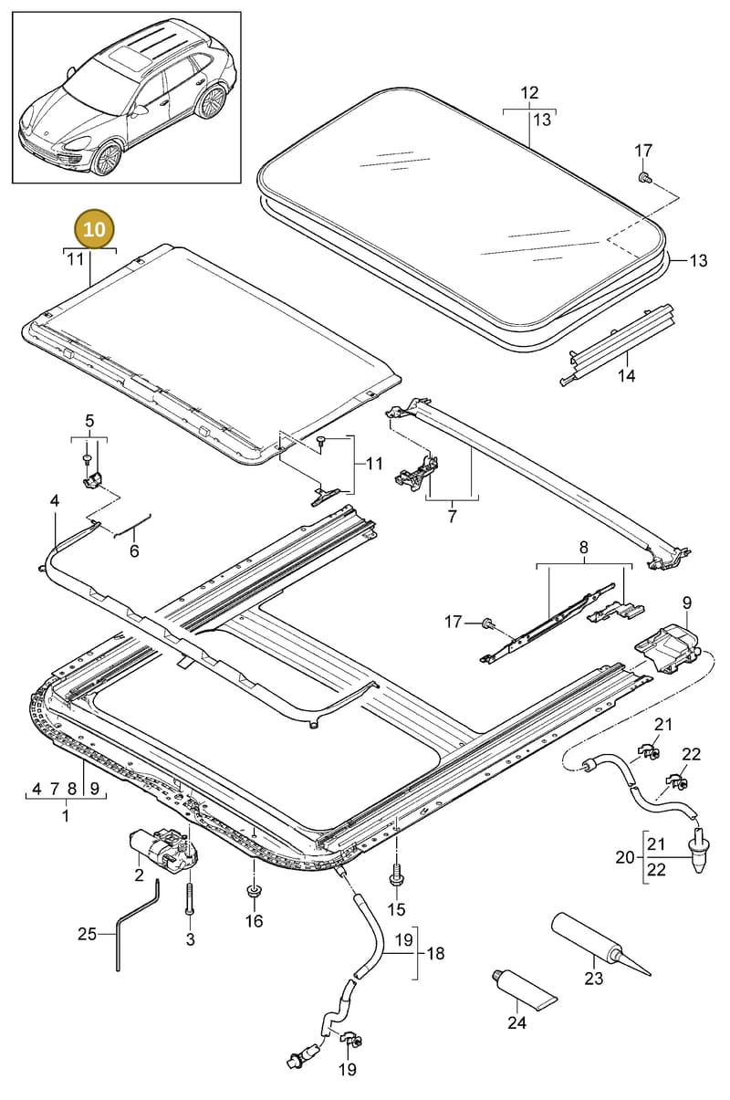 95856425500DR7 — Porsche Cayenne (2010-2018) diagram p37811000, position 10