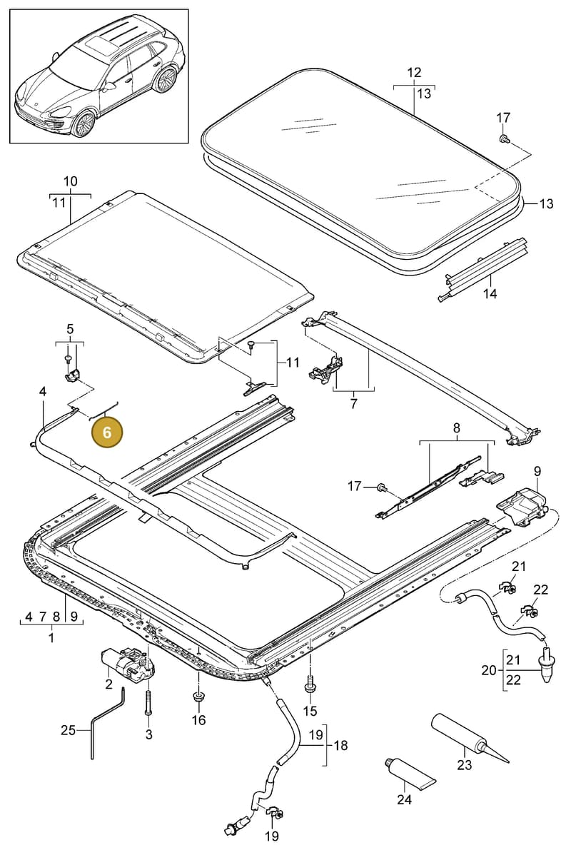 95856469500 — Porsche Cayenne (2010-2018) diagram p37811000, position 6