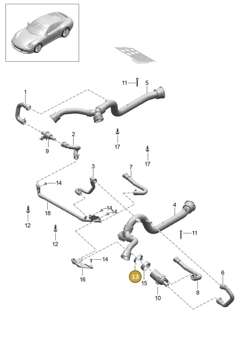 95857214800 — Porsche 911 (2013-2020) diagram p42305020, position 13