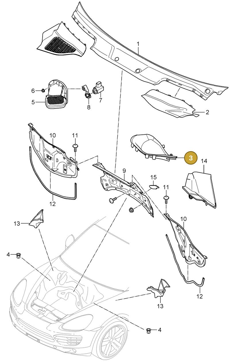 95857234901 — Porsche Cayenne (2010-2018) diagram p37813090, position 3