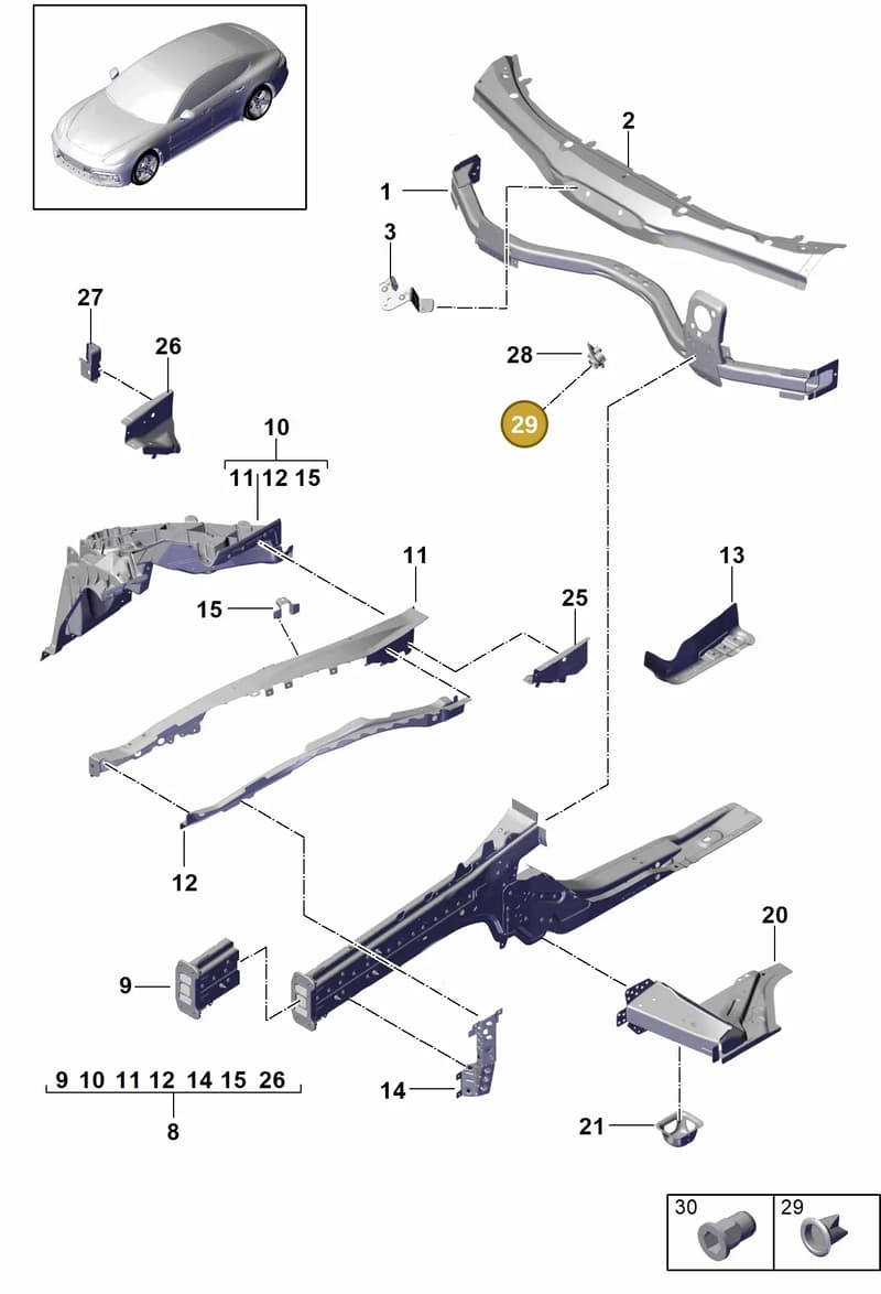 95857241900 — Porsche Panamera (2016-2020) diagram p49801010, position 29