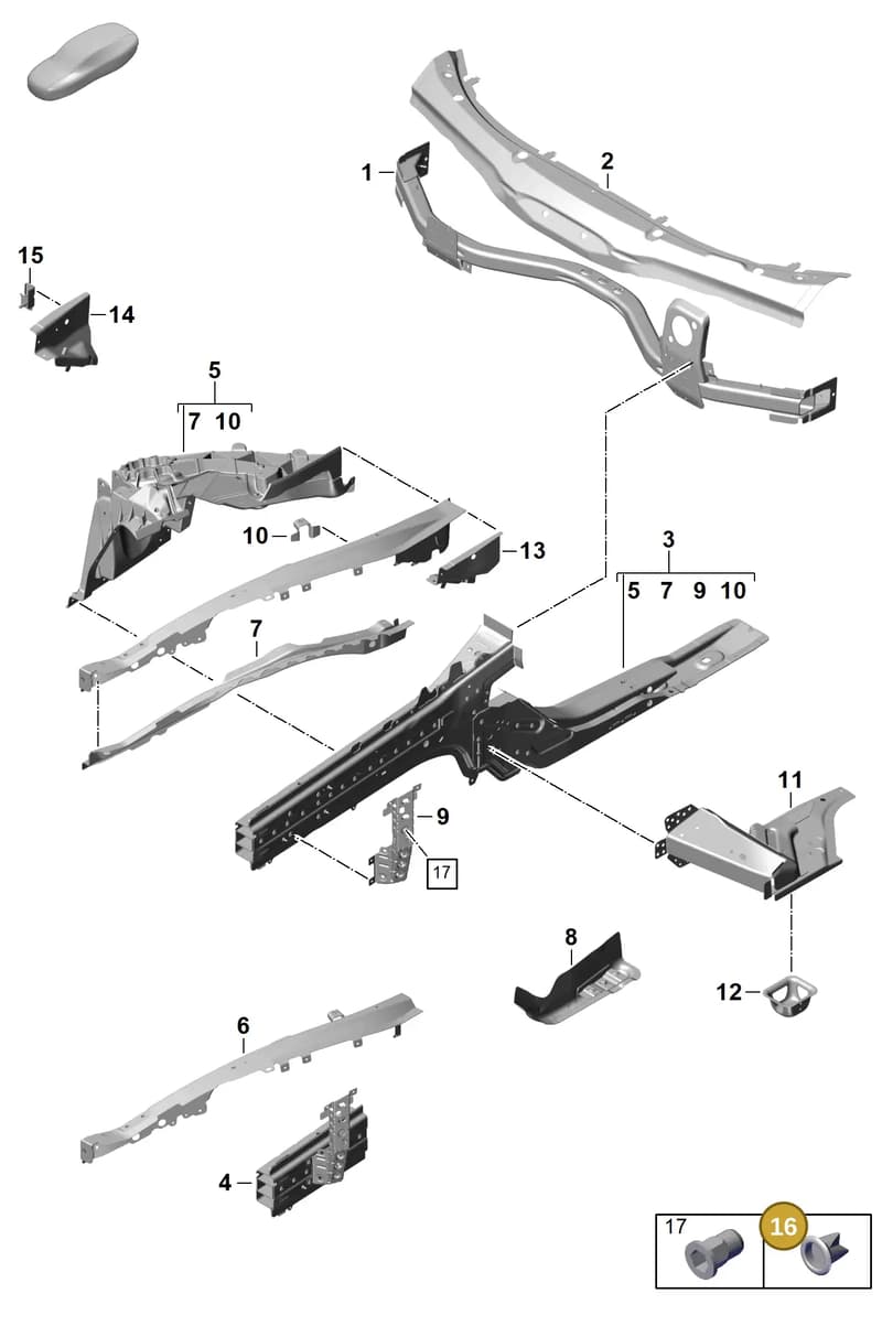 95857241900 — Porsche Panamera (2023-2025) diagram p62801125, position 16