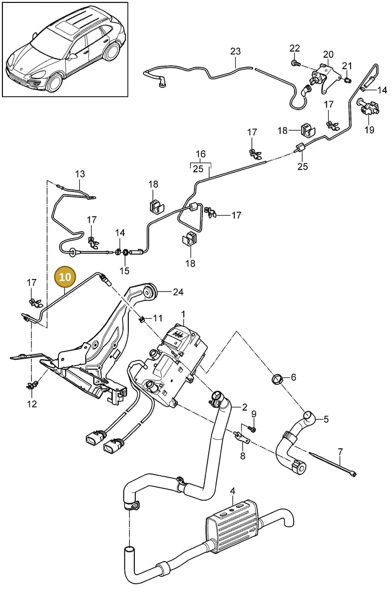 95857249001 — Porsche Cayenne (2010-2018) diagram p37813080, position 10