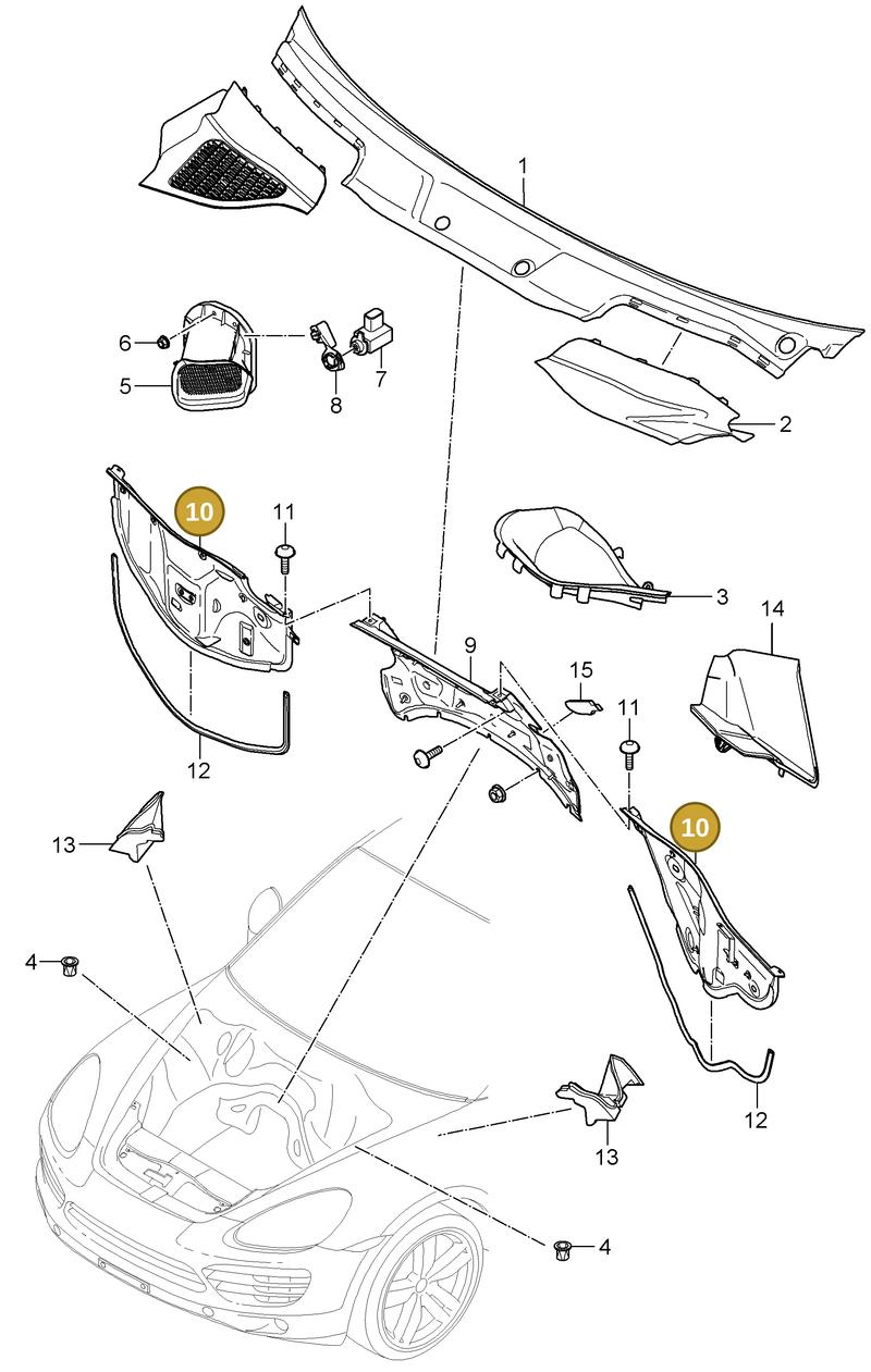 95857251200 — Porsche Cayenne (2010-2018) diagram p37813090, position 10