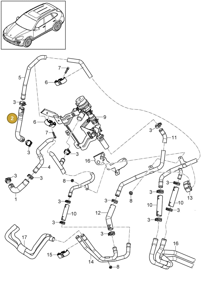 95857275000 — Porsche Cayenne (2010-2018) diagram p37813010, position 2