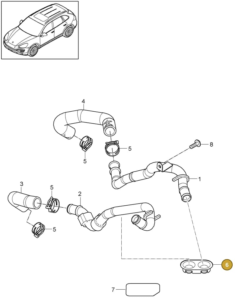 95857289500 — Porsche Cayenne (2010-2018) diagram p37813000, position 6