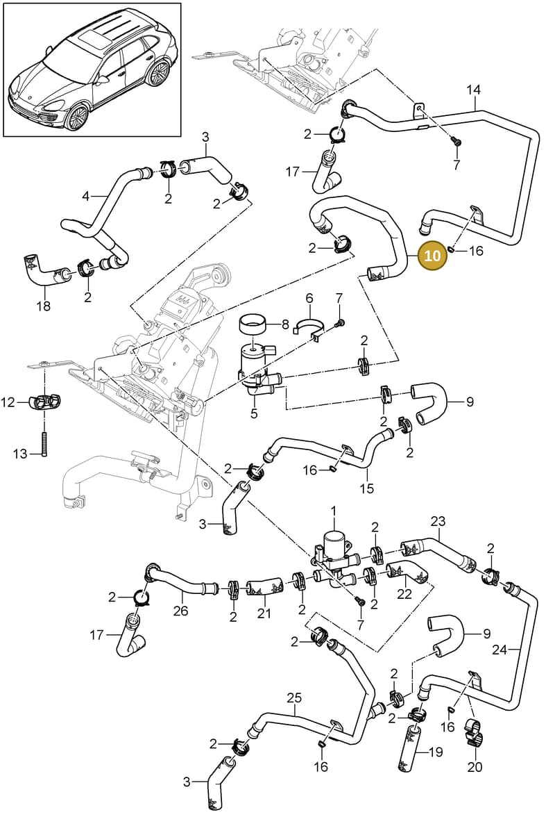 95857291210 — Porsche Cayenne (2010-2018) diagram p37813020, position 10