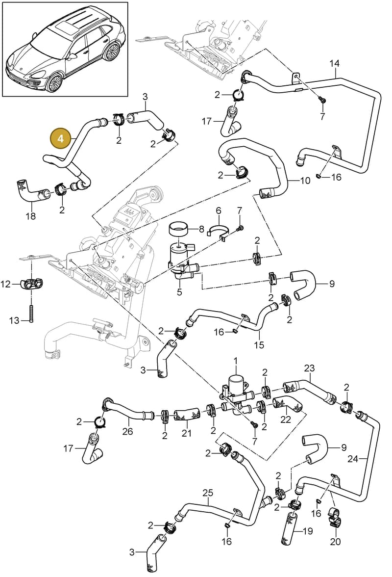 95857292601 — Porsche Cayenne (2010-2018) diagram p37813020, position 4