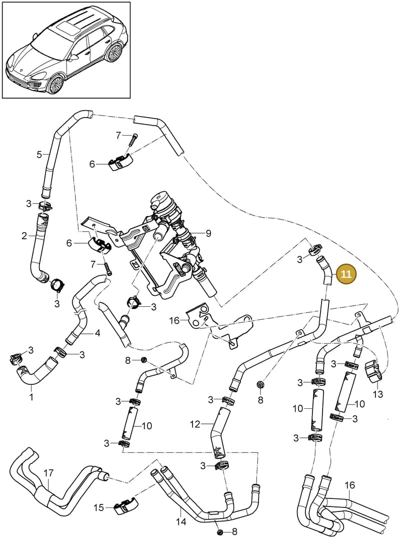 95857292602 — Porsche Cayenne (2010-2018) diagram p37813010, position 11