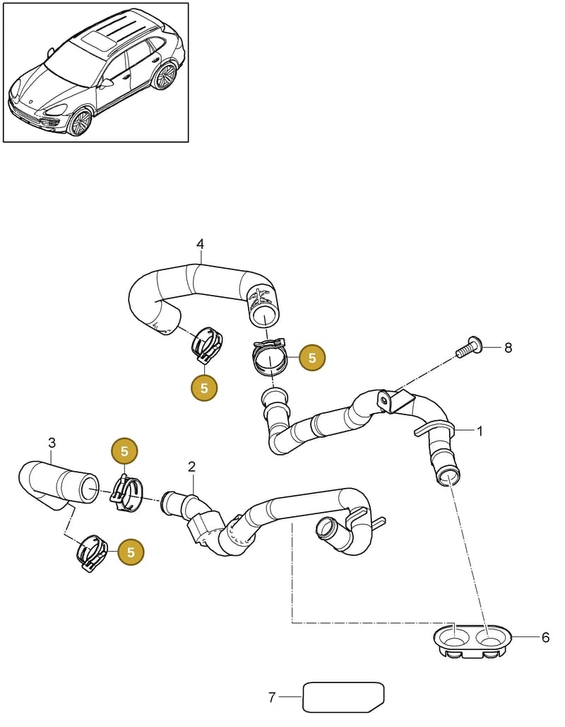 95857292801 — Porsche Cayenne (2010-2018) diagram p37813000, position 5