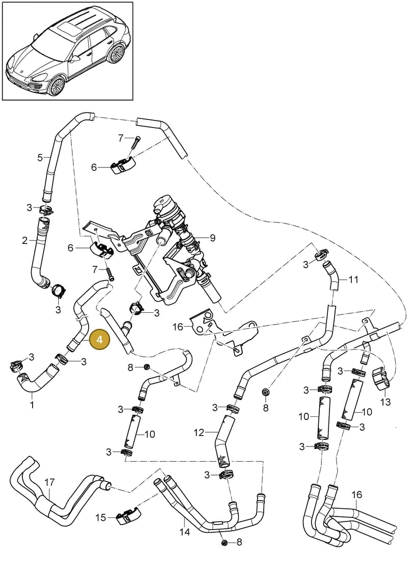 95857292901 — Porsche Cayenne (2010-2018) diagram p37813010, position 4