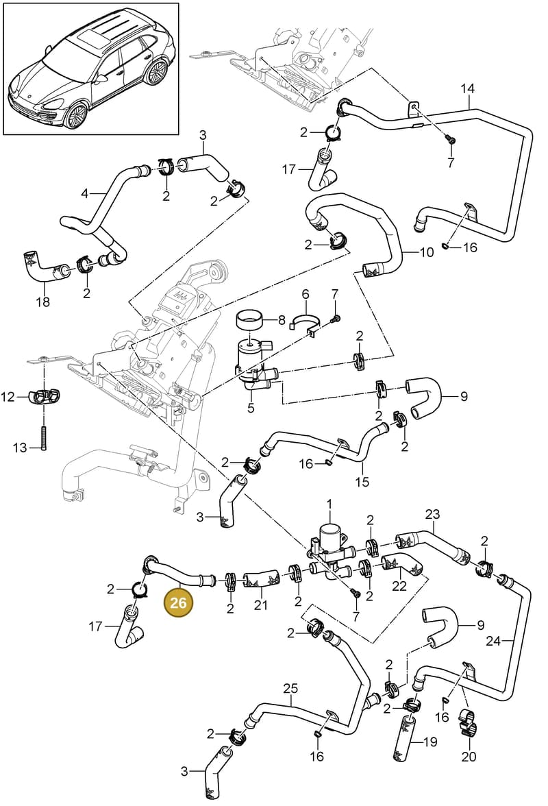 95857292910 — Porsche Cayenne (2010-2018) diagram p37813020, position 26