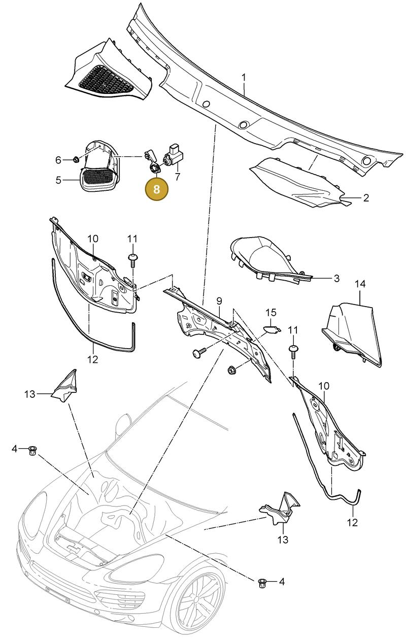 95857293900 — Porsche Cayenne (2010-2018) diagram p37813090, position 8