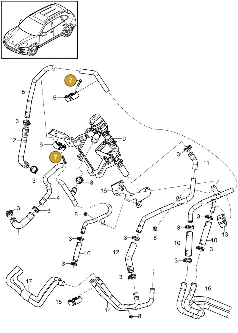 95857298400 — Porsche Cayenne (2010-2018) diagram p37813010, position 7