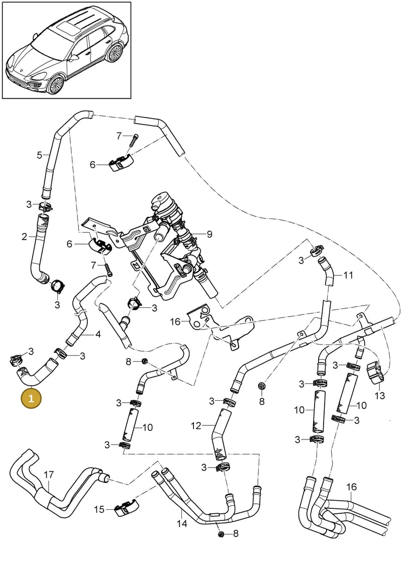 95857298500 — Porsche Cayenne (2010-2018) diagram p37813010, position 1