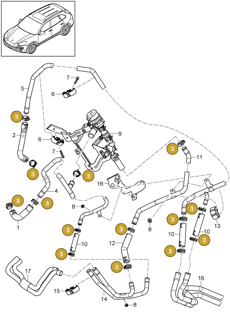 95857298700 — Porsche Cayenne (2010-2018) diagram p37813010, position 3