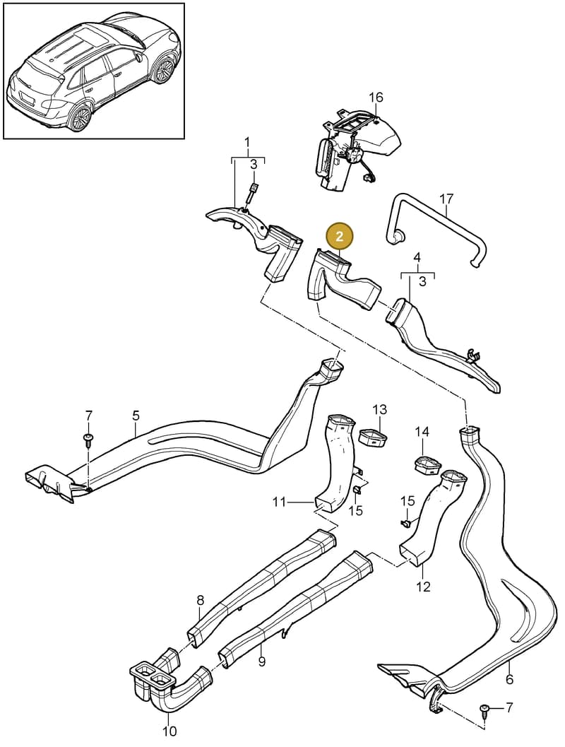 95857338400 — Porsche Cayenne (2010-2018) diagram p37813030, position 2