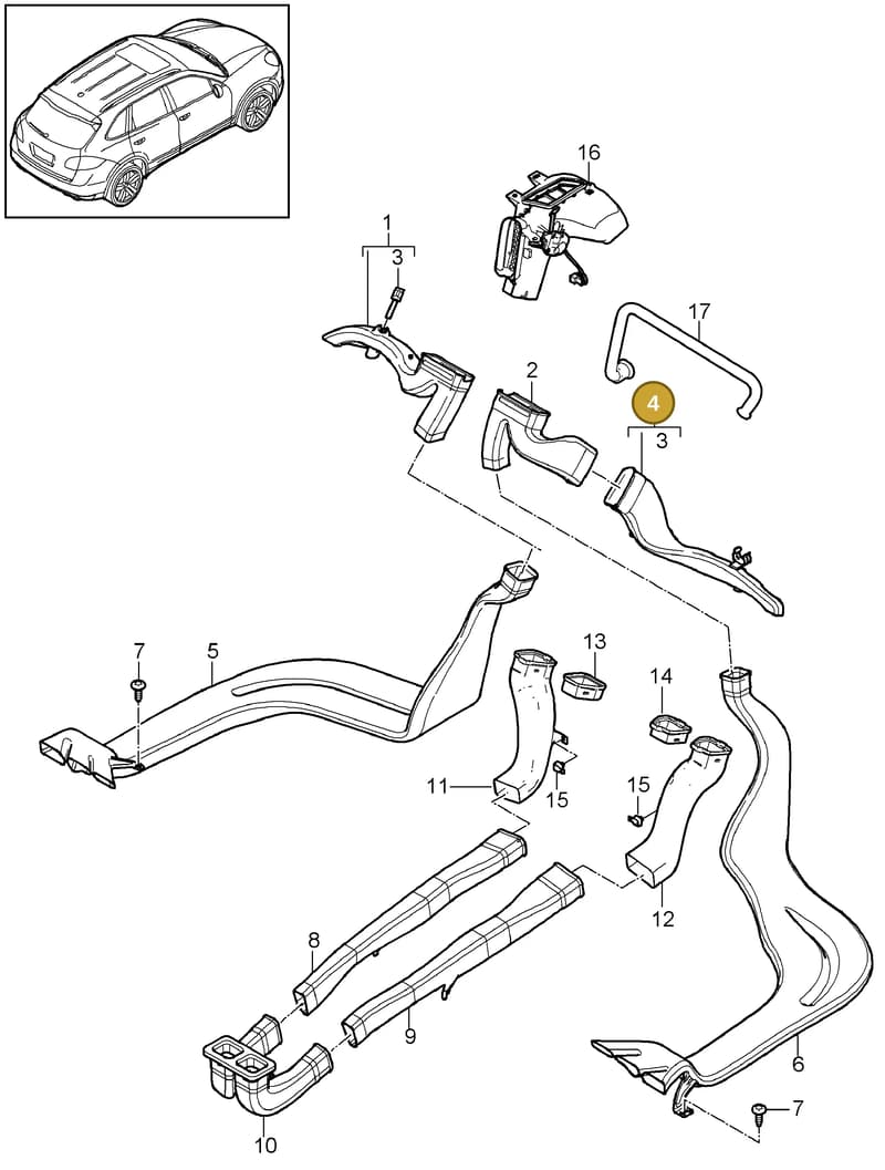95857339100 — Porsche Cayenne (2010-2018) diagram p37813030, position 4