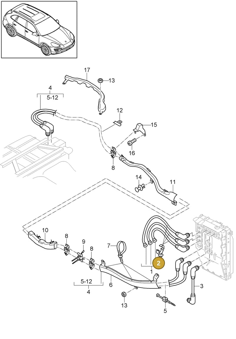 95857345300 — Porsche Cayenne (2010-2018) diagram p37901030, position 2