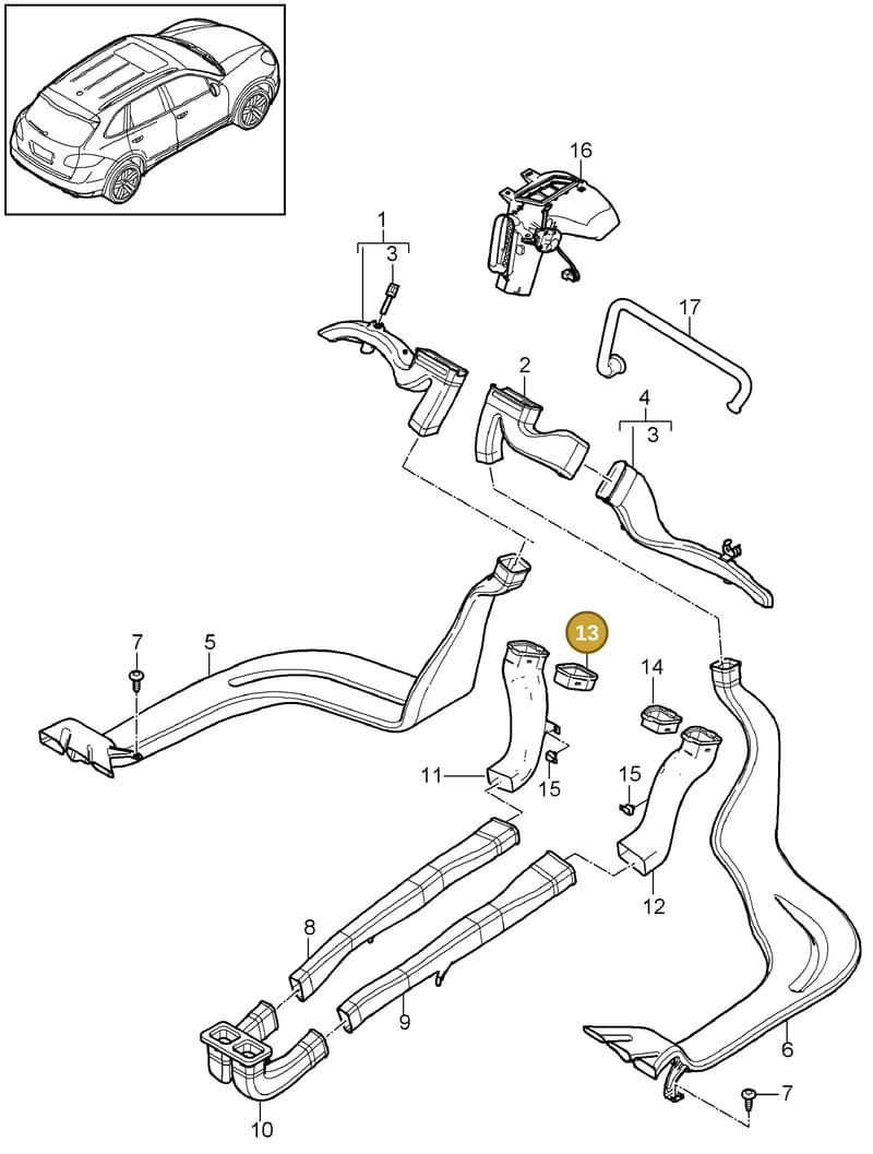 95857366300 — Porsche Cayenne (2010-2018) diagram p37813030, position 13