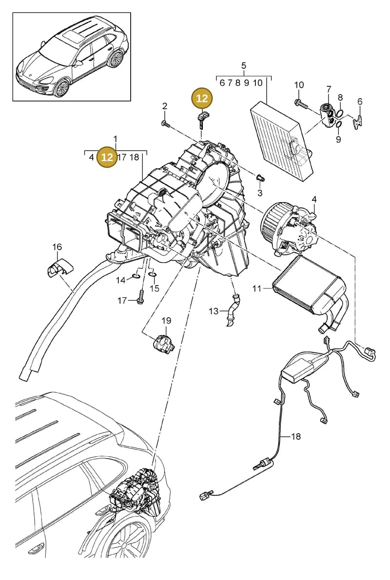 95857366800 — Porsche Cayenne (2010-2018) diagram p37813050, position 12