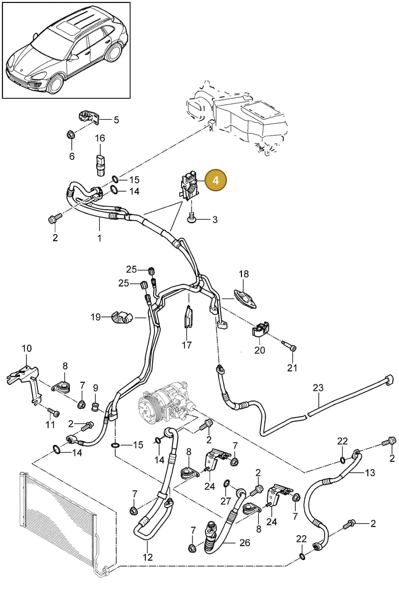 95857372101 — Porsche Cayenne (2010-2018) diagram p37813060, position 4