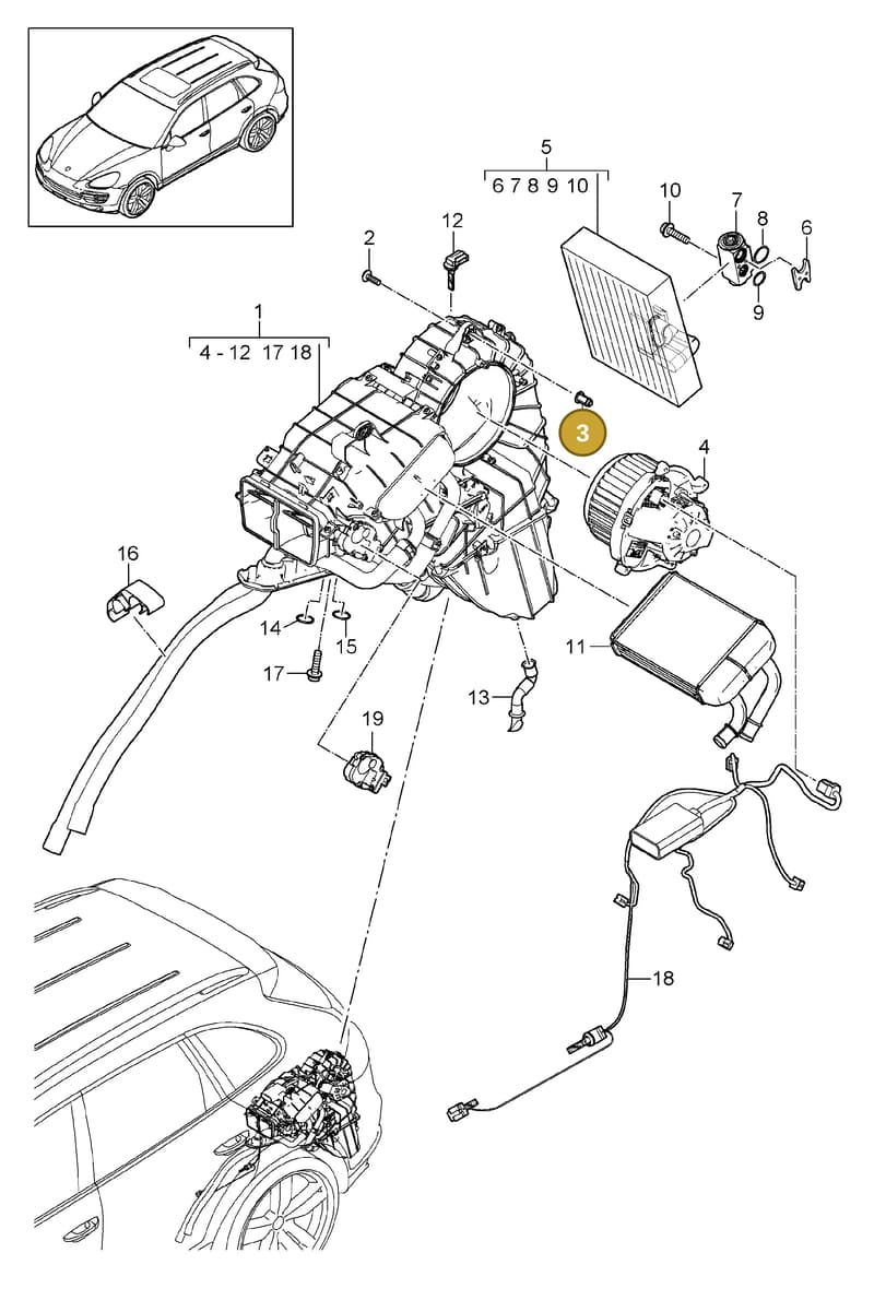 95857372101 — Porsche Cayenne (2010-2018) diagram p37813050, position 3
