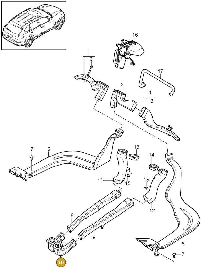 95857384800 — Porsche Cayenne (2010-2018) diagram p37813030, position 10