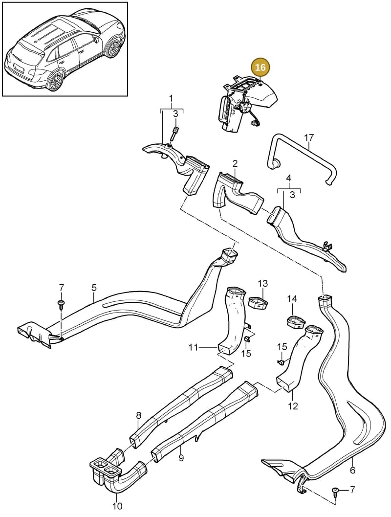 95857390300 — Porsche Cayenne (2010-2018) diagram p37813030, position 16