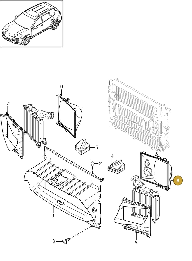 95857564140 — Porsche Cayenne (2010-2018) diagram p37105095, position 8