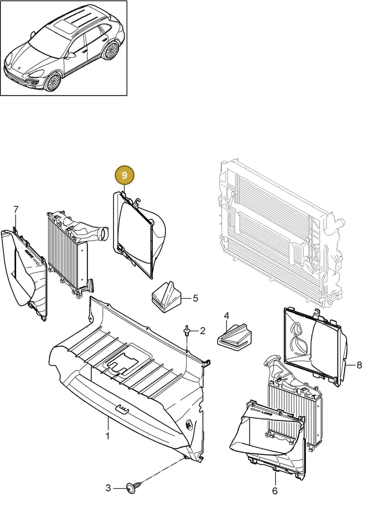 95857564240 — Porsche Cayenne (2010-2018) diagram p37105095, position 9