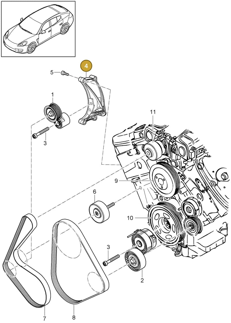 95860325200 — Porsche Panamera (2009-2016) diagram p35102080, position 4