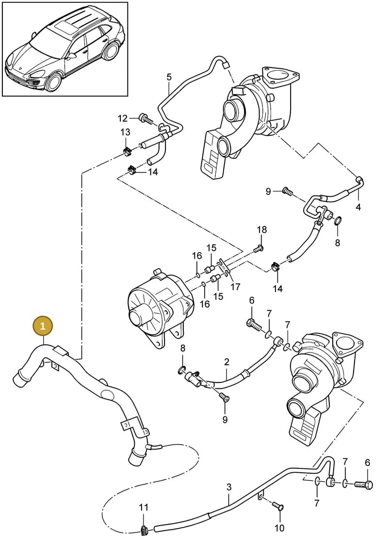95860608830 — Porsche Cayenne (2010-2018) diagram p37202090, position 1