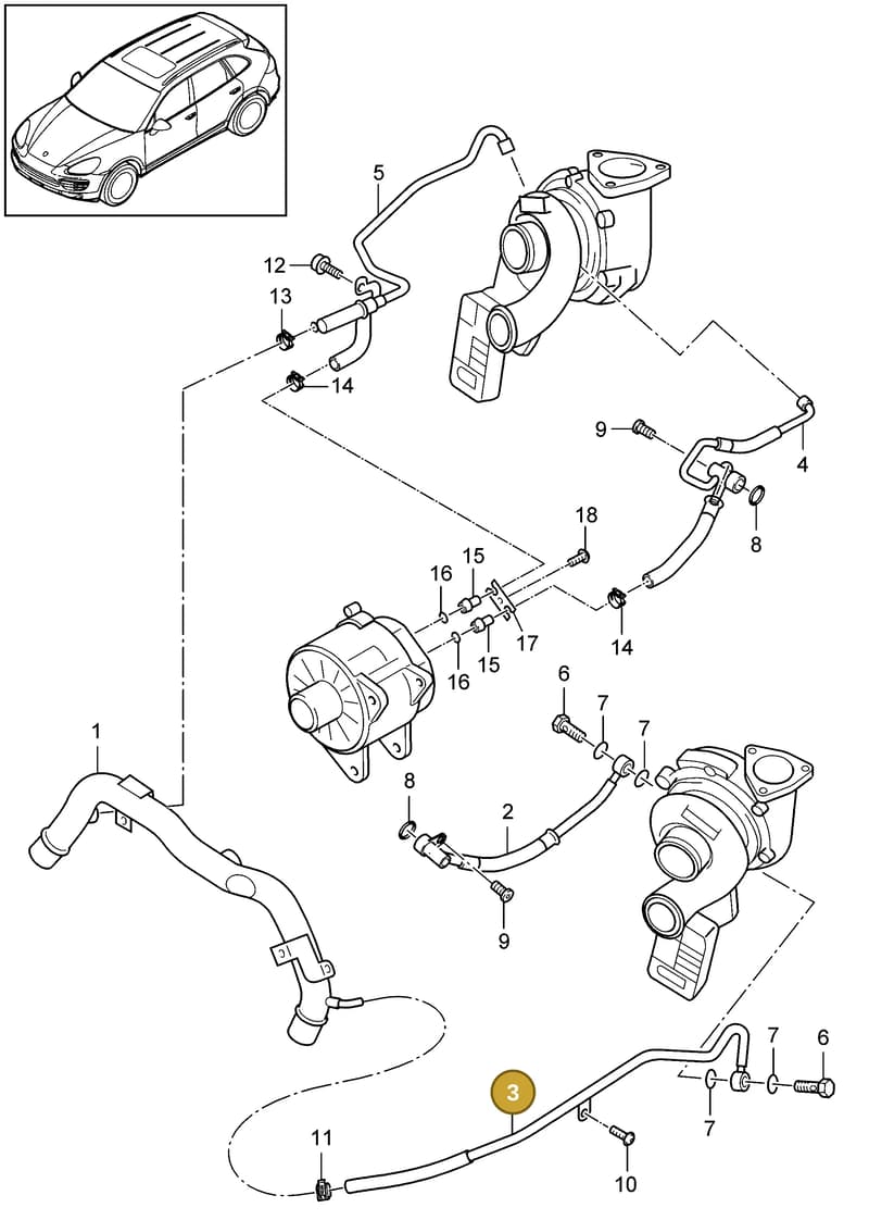 95860608850 — Porsche Cayenne (2010-2018) diagram p37202090, position 3