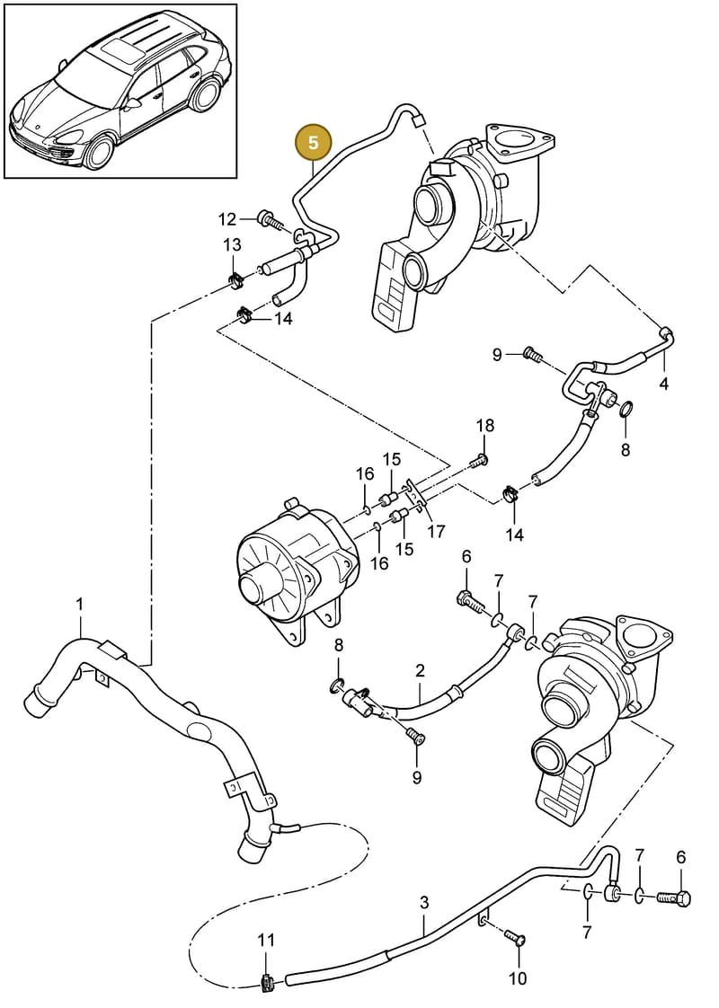95860608870 — Porsche Cayenne (2010-2018) diagram p37202090, position 5