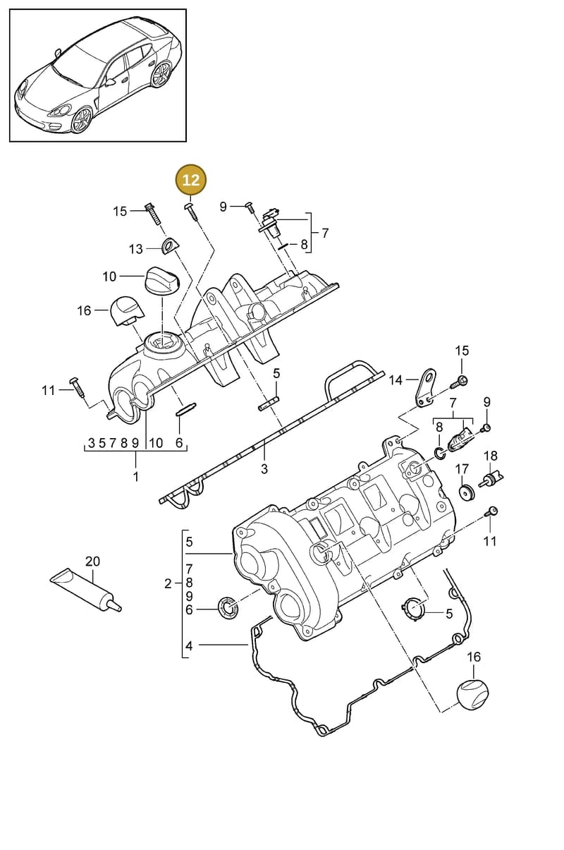 95860610601 — Porsche Panamera (2009-2016) diagram p35103020, position 12