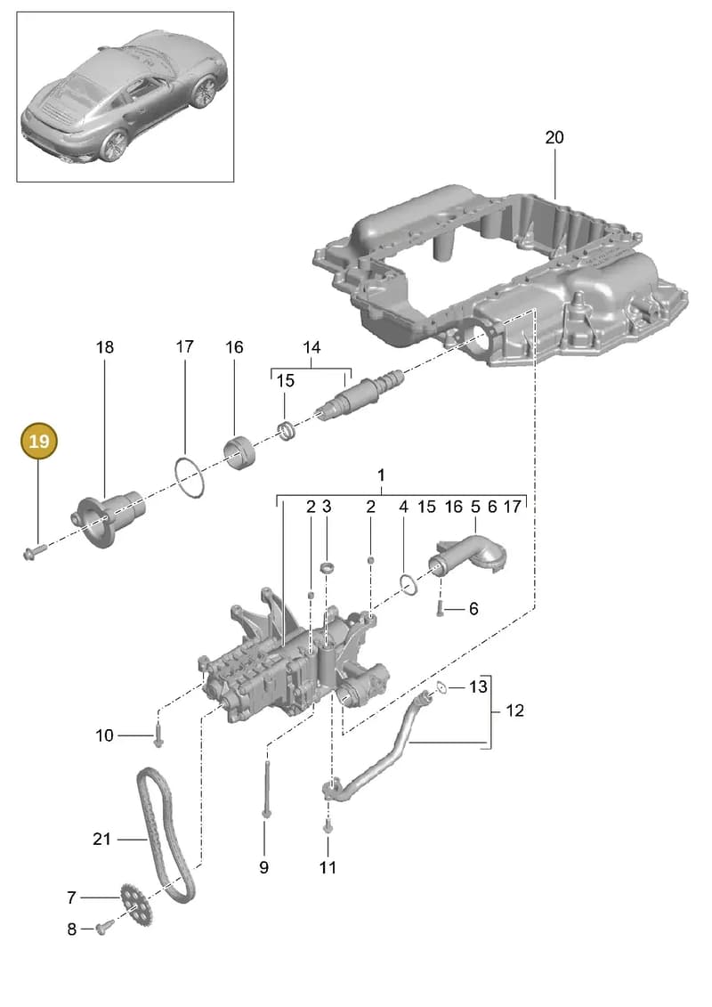 95860616011 — Porsche GT2 RS Clubsport (2013-2020) diagram p42104000, position 19