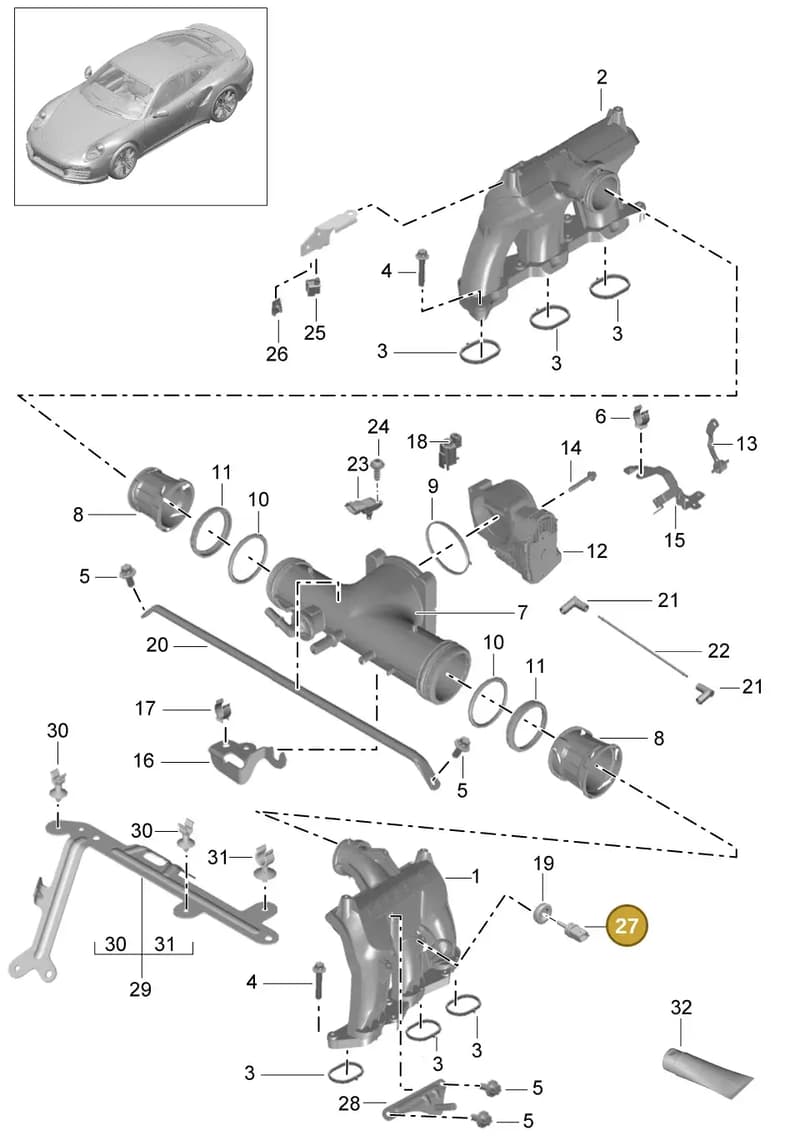 95860621300 — Porsche GT2 RS Clubsport (2013-2020) diagram p42107010, position 27