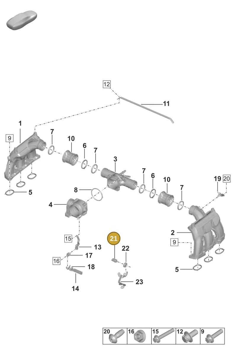 95860621300 — Porsche 911 (2018-2024) diagram p53107100, position 21