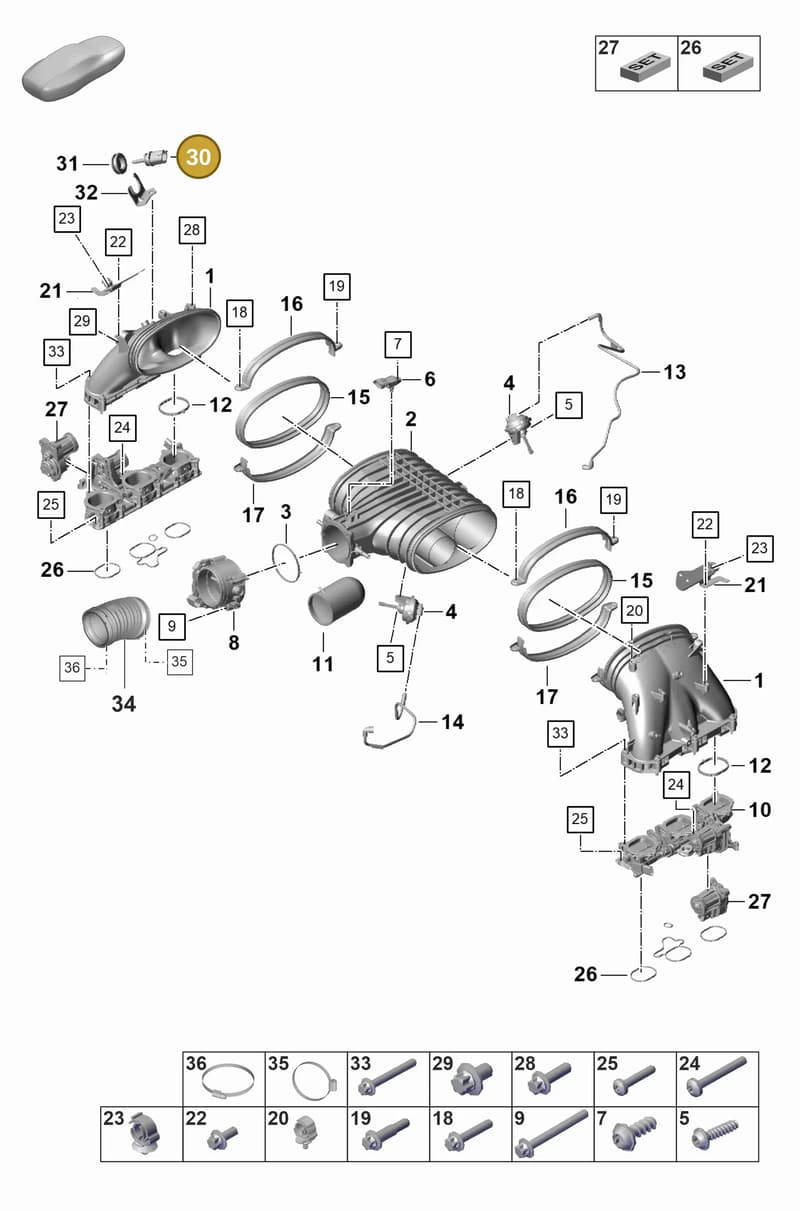 95860621300 — Porsche 911 (2021-2022) diagram p59107100, position 30