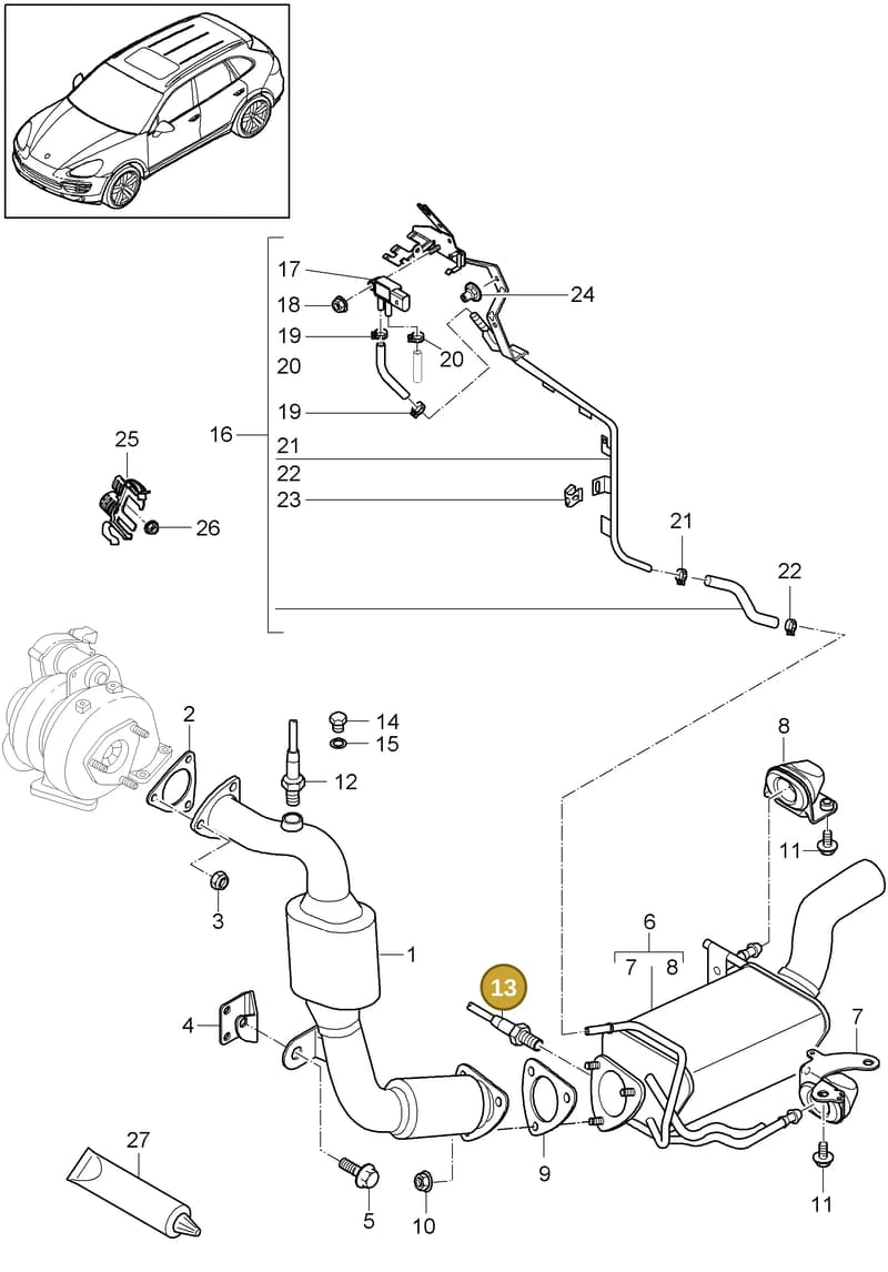 95860628820 — Porsche Cayenne (2010-2018) diagram p37202020, position 13+35
