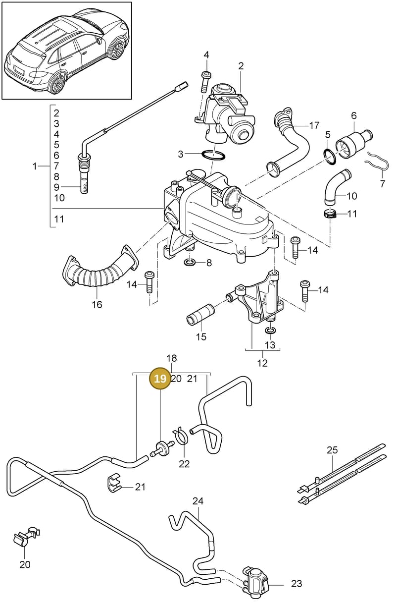 95860629100 — Porsche Cayenne (2010-2018) diagram p37108050, position 19