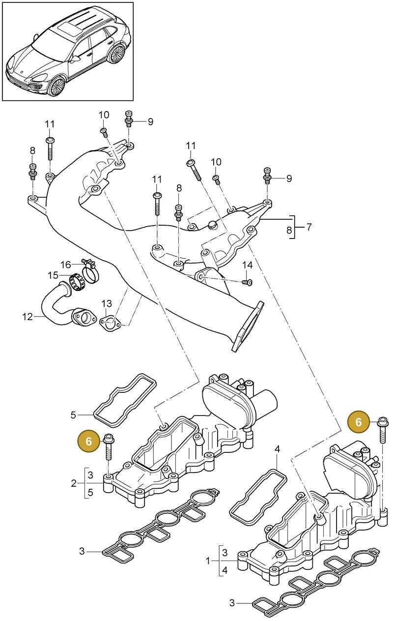95860631110 — Porsche Cayenne (2010-2018) diagram p37107060, position 6