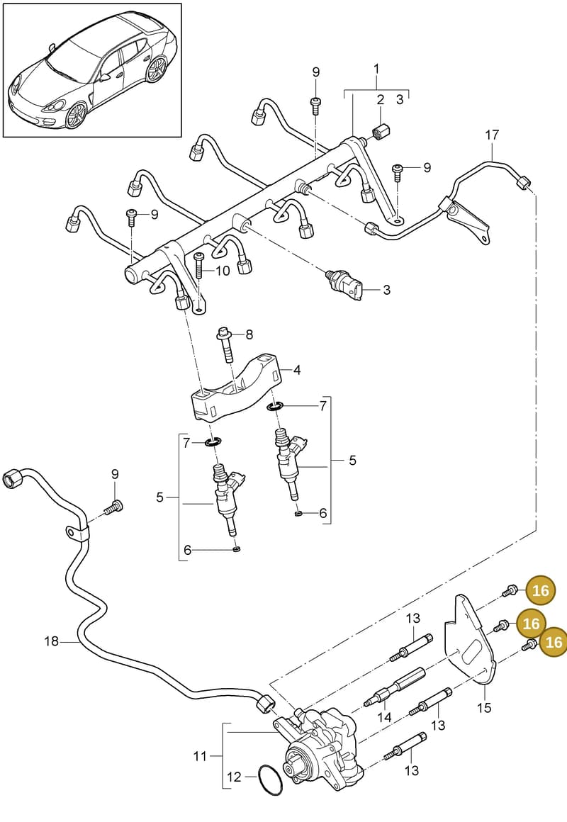 95860638602 — Porsche Panamera (2009-2016) diagram p35107030, position 16