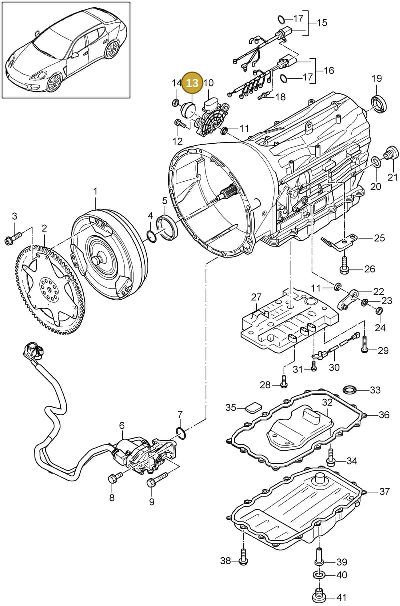 95860640100 — Porsche Panamera (2009-2016) diagram p35320020, position 13