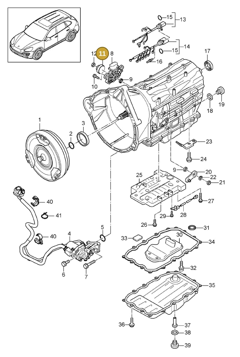 95860640100 — Porsche Cayenne (2010-2018) diagram p37320020, position 11