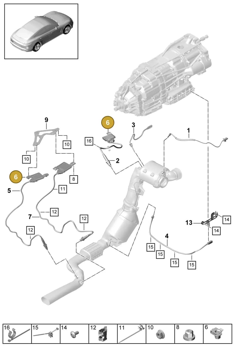 95860640700 — Porsche Panamera (2016-2020) diagram p49202085, position 6