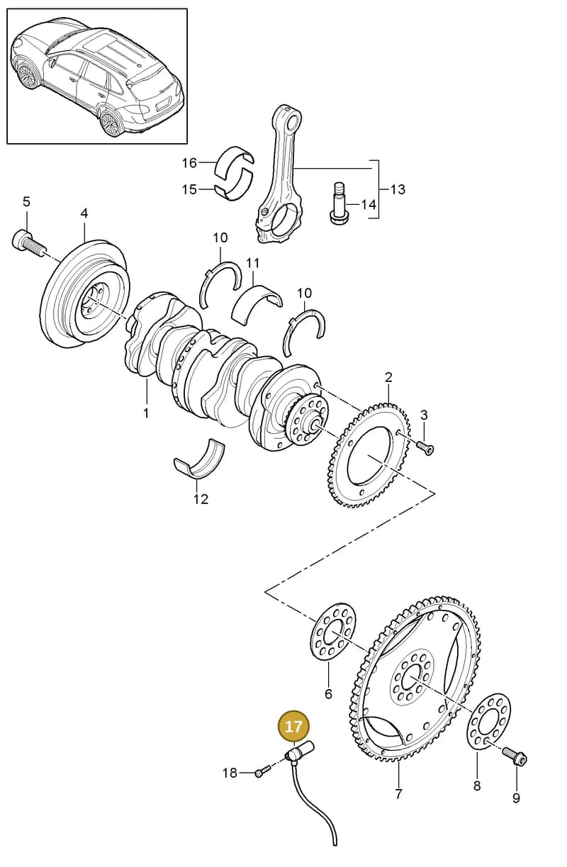 95860643300 — Porsche Cayenne (2010-2018) diagram p37102010, position 17