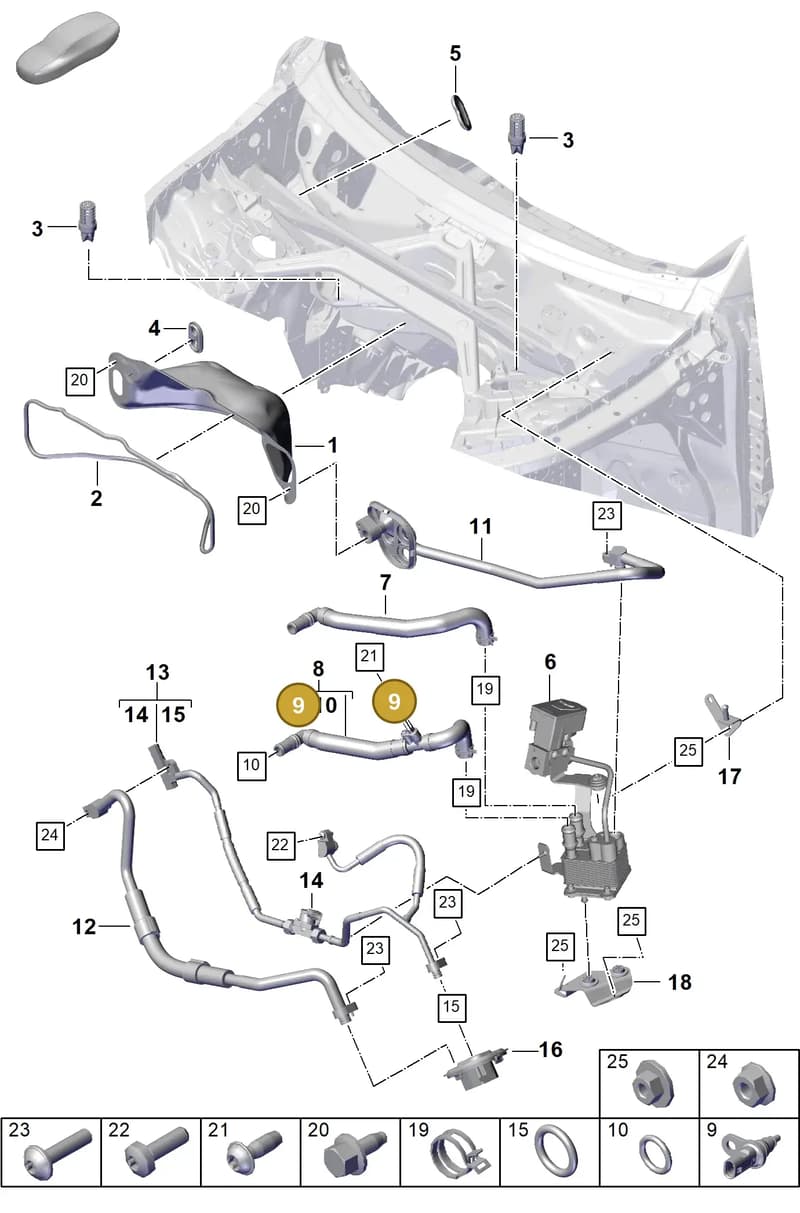 95860662320 — Porsche Cayenne Coupe (2023-2023) diagram p60815000, position 9